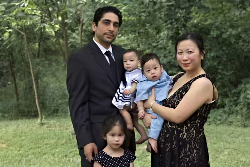 A family portrait before going to Dan’s engagement party