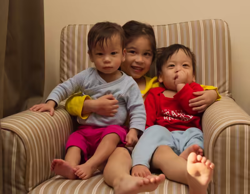 Siblings celebrating a milestone