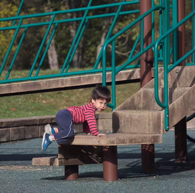 Climbing up to the slide