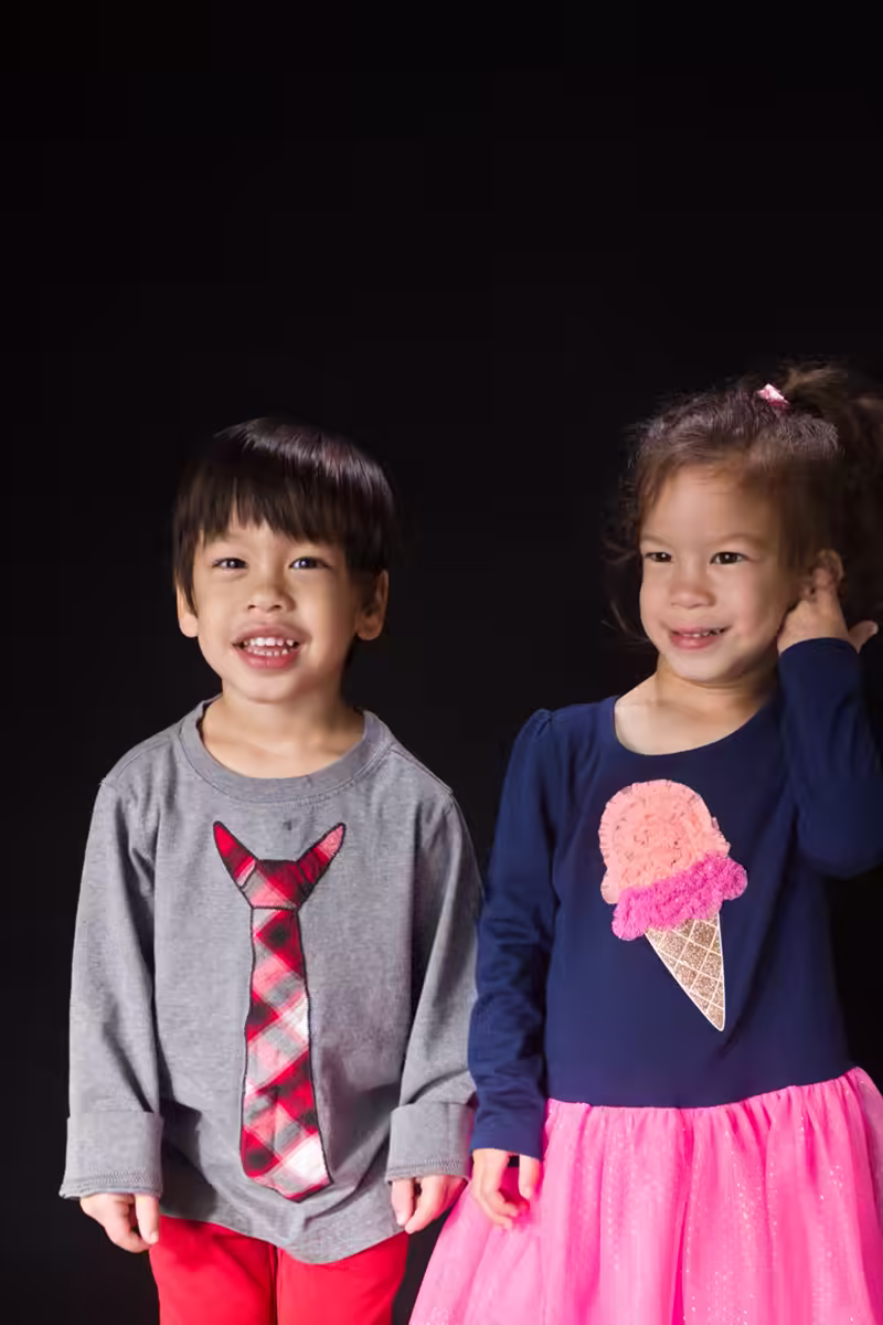 Twin third birthday portraits