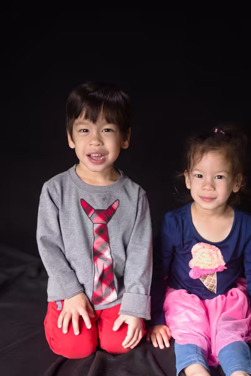 Twin third birthday portraits