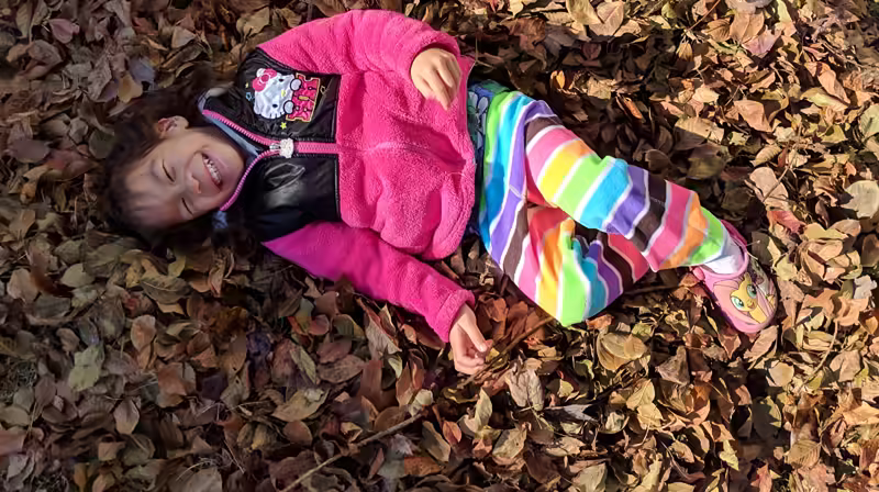 Stella in the leaves