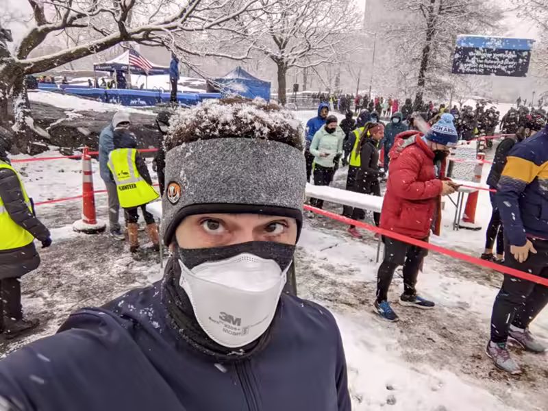 self-portrait at NYRR Gridiron 4M race