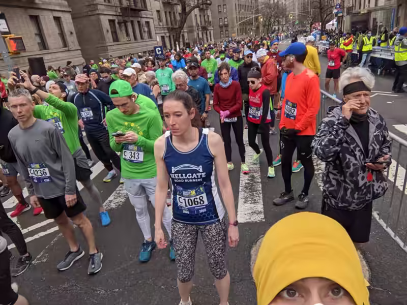 people in a race corral