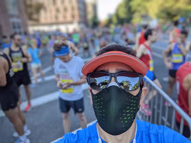 At the starting line at the Percy Sutton Harlem 5K