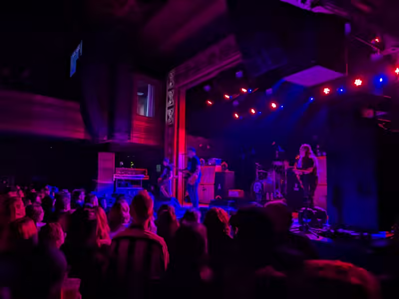 The Ataris on stage with the audience in the foreground