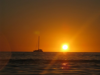 Boat Past the Sunset