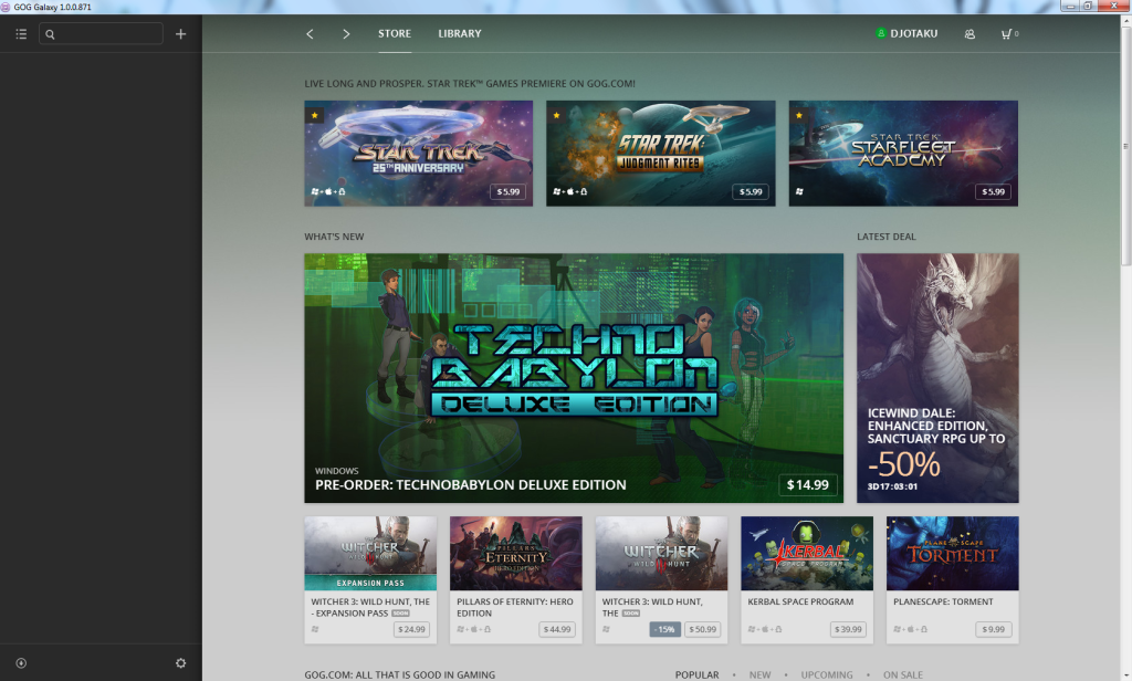 GOG Galaxy Store Featured Page