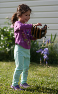 Scarlett plays baseball with first glove-14